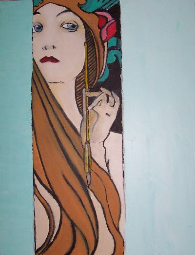 Reproduction of Modigliani Postcard (Art Nuveau)